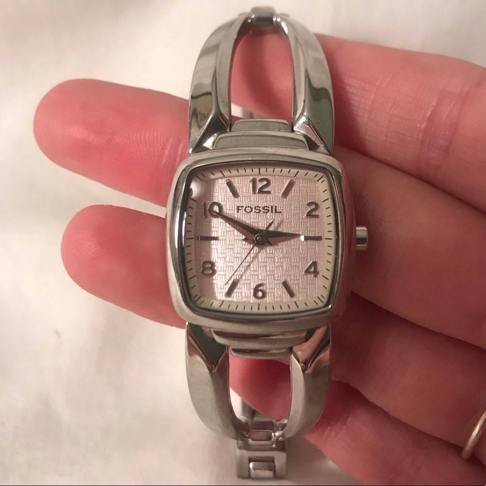 Fossil Silver and Light Pink Watch